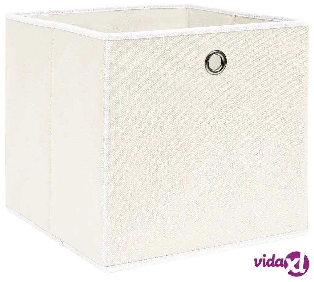 vidaXL Scatole Portaoggetti 4pz Bianche 32x32x32 cm Tessuto