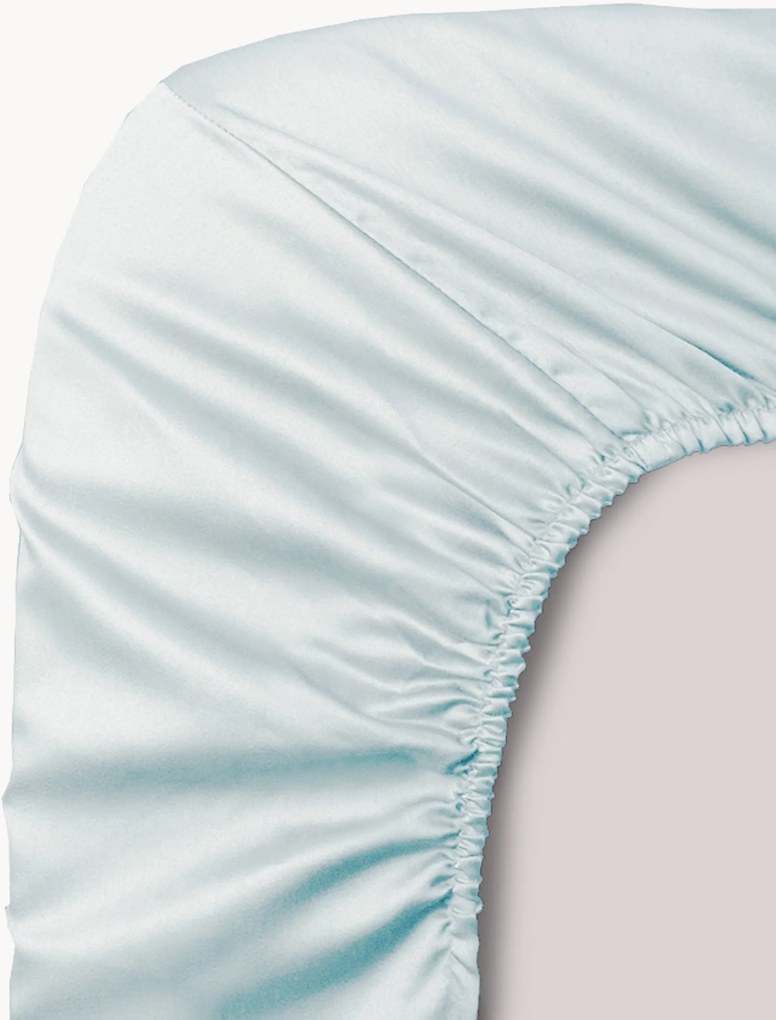 Lenzuolo con angoli in raso di cotone Ava, alt. 30 cm