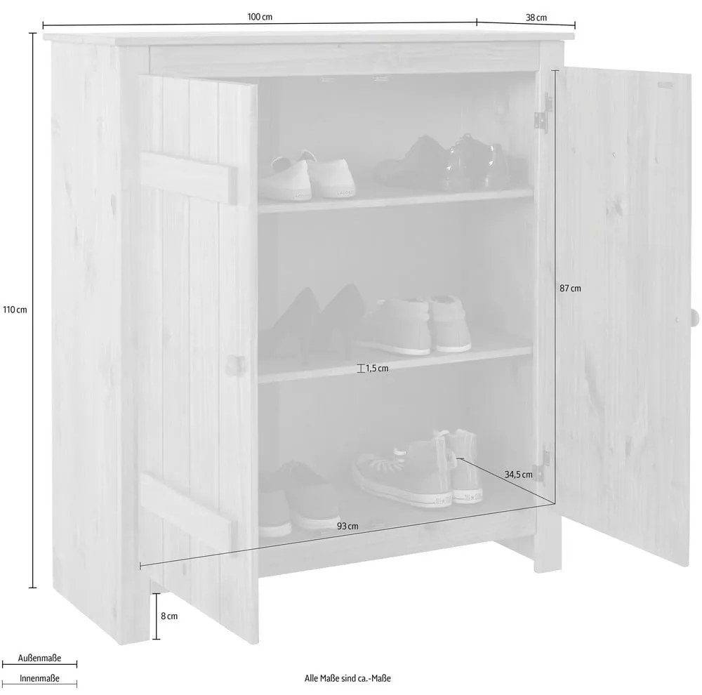 Madia in legno di pino verde chiaro 100x110 cm Bertram - Støraa
