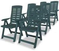 Sedie Reclinabili da Giardino 6 pz in Plastica Verdi 275070