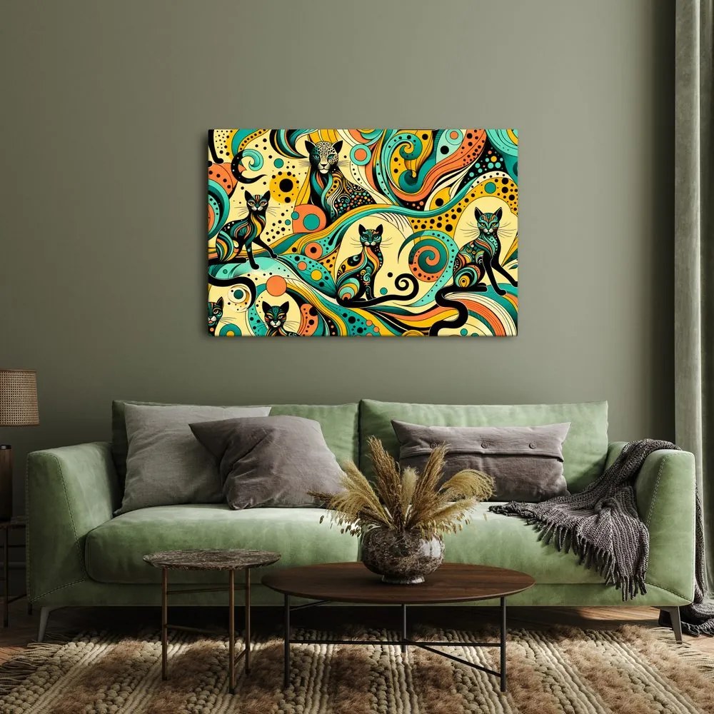 Quadro su tela – Gatti psichedelici