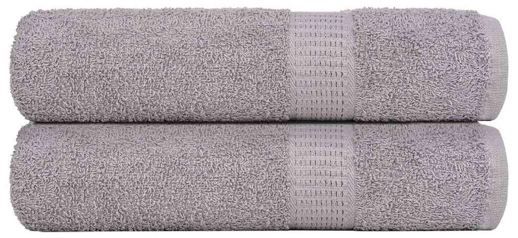 Asciugamani 2 Pz Grigio 50x100 Cm 360 G/m² 100% Cotone /