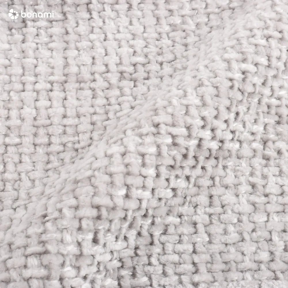 Letto matrimoniale imbottito in grigio chiaro con contenitore con rete inclusa 200x200 cm Miley – Micadoni