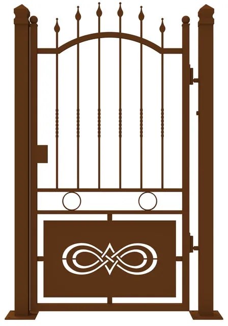 Cancello manuale con serratura elettrica Lavaredo in ferro, apertura a destra, L 104.5, H 180-195 cm, di colore marrone corten