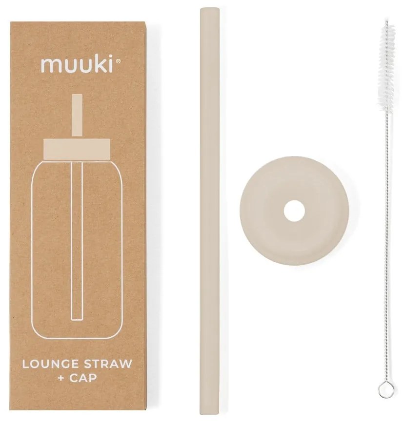Cannuccia in silicone con scopino per pulizia e tappo inclusi Summer Sand – Muuki
