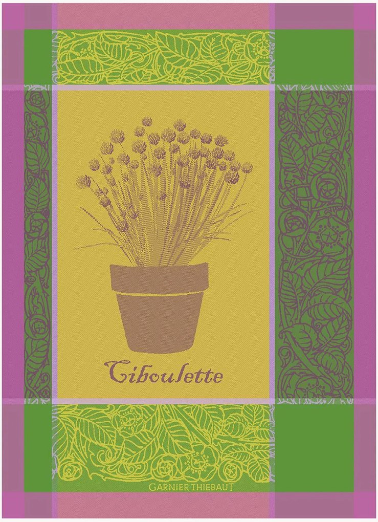 Set di 4 strofinacci jacquard Ciboulette Menthol