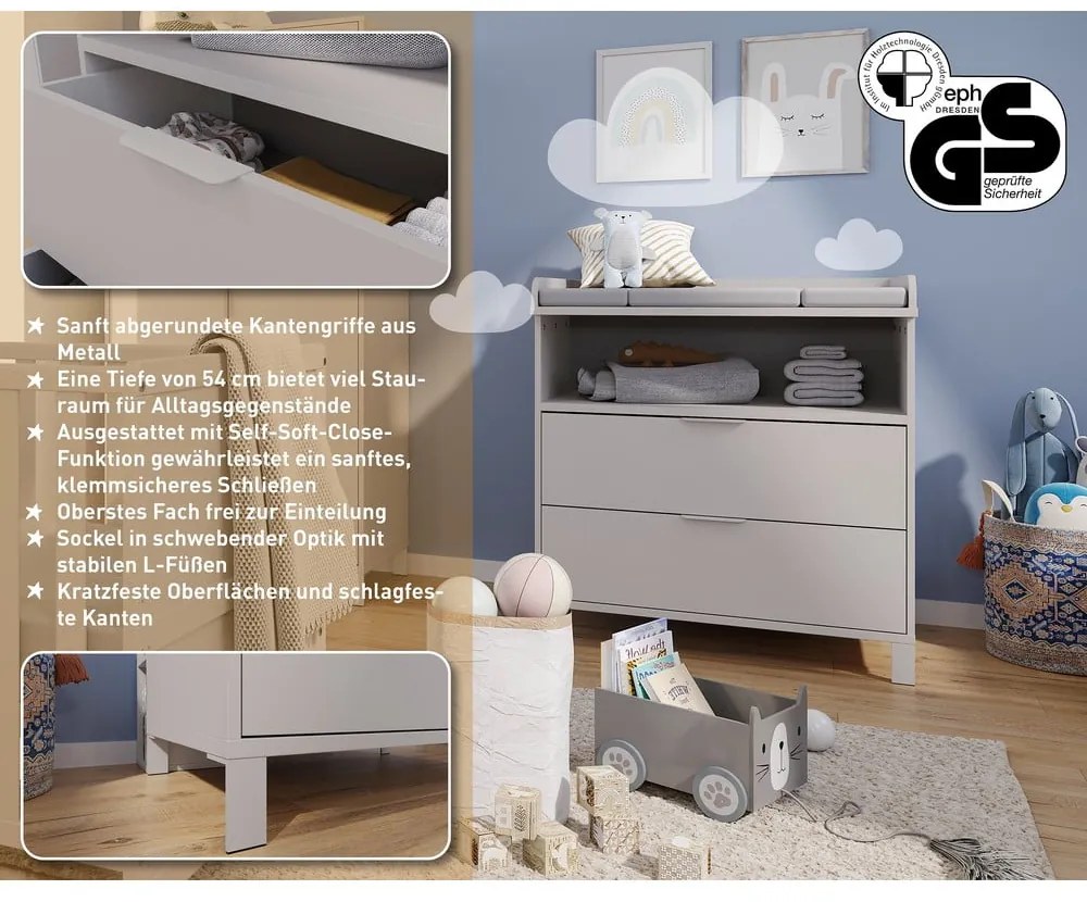 Cassettiera per bambini color crema 89x92x54 cm Alkmaar – Germania