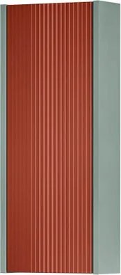 Pensile bagno Niwa cannettato laccato opaco verde timo con vetro paprika, 1 anta P17 x L30 x H78.5 cm