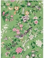 Sanderson Tapete Chinoiserie Hall - Chinese Green/ Lotus Pink