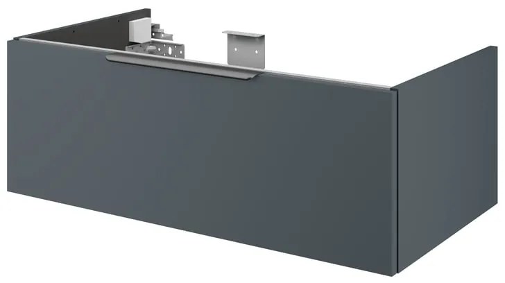 Mobile da bagno sotto lavabo SENSEA Neo grigio laccato lucido L 90 x H 32 x P 48 cm 1 cassetto, lavabo non incluso