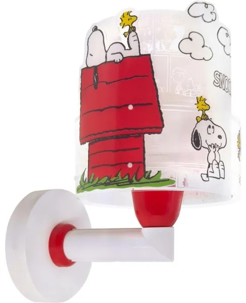 Dalber 76309 - Lampada da parete per bambini SNOOPY 1xE27/15W/230V bianco/rosso