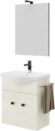 Mobile Bagno Sospeso Zaffiro 2 Ante 55 Cm Rovere Ghiaccio