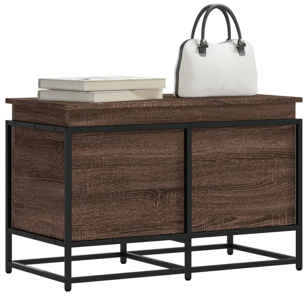 Contenitore Con Coperchio Rovere Marrone 80x40x51,5 Truciolato /