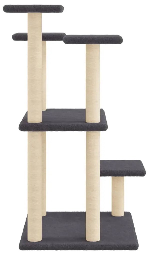Pali tiragraffi per gatti con piattaforme grigio scuro 98,5 cm