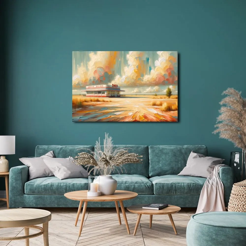 Quadro su tela – Diner solitario sotto il cielo