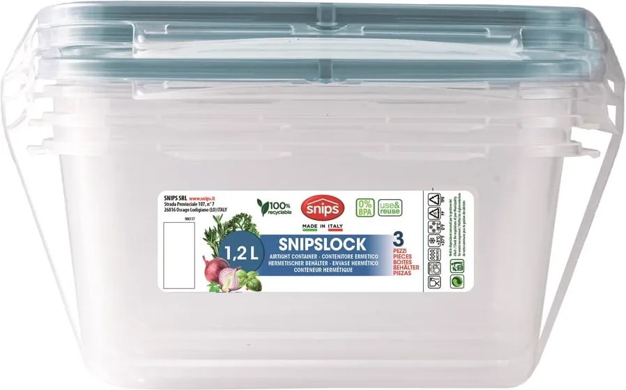 Scatole per alimenti in set 3 pz Snipslock – Snips