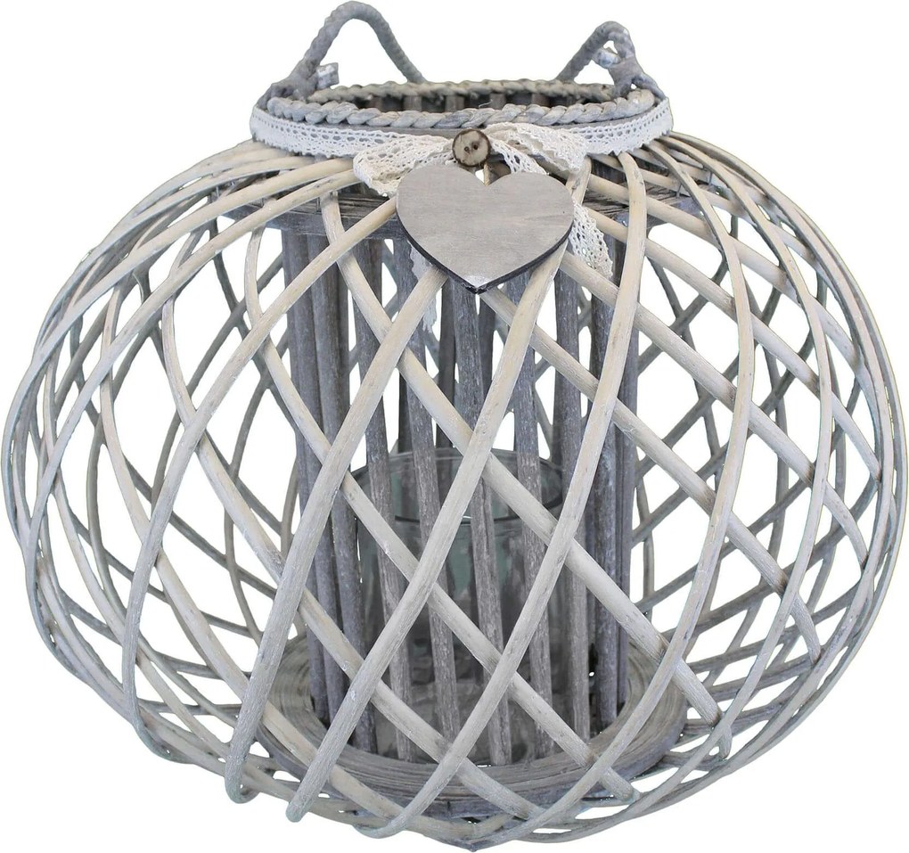 GISELE - lanterna in vimini tondo 20 x 40 cm