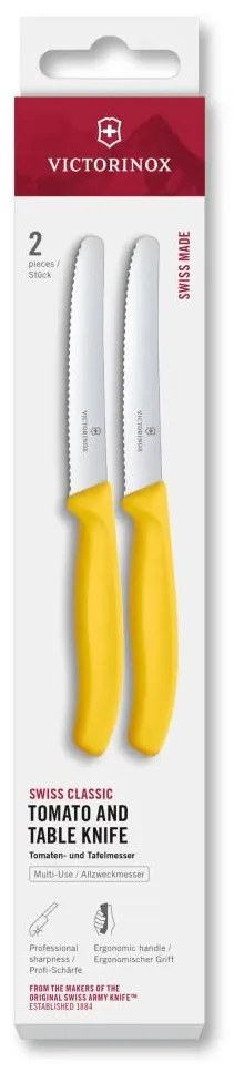 Victorinox - Set di 2 coltelli per verdure SWISS CLASSIC 11 cm, gialli
