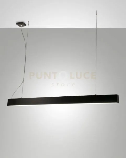 Next lampadario a sospensione nero l.112x4,6cm dimmerabile doppia e...