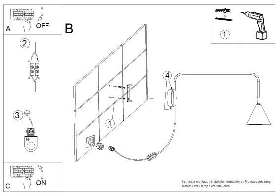 Sollux SL.1697 - Applique NOX 1xE14/10W/230V nero
