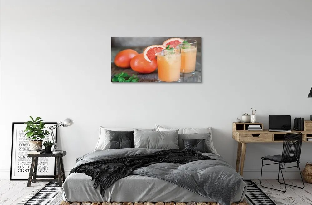 Quadro in vetro Cocktail al pompelmo 100x50 cm 2 appendini