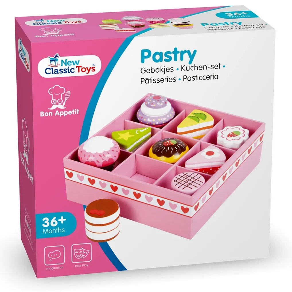 Set in legno - pasticcini in confezione regalo