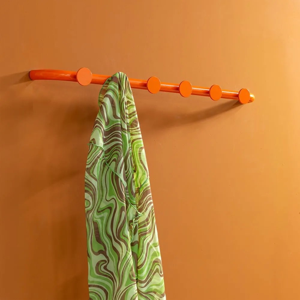 Attaccapanni da parete arancione in metallo 75 cm Retro – Spinder Design