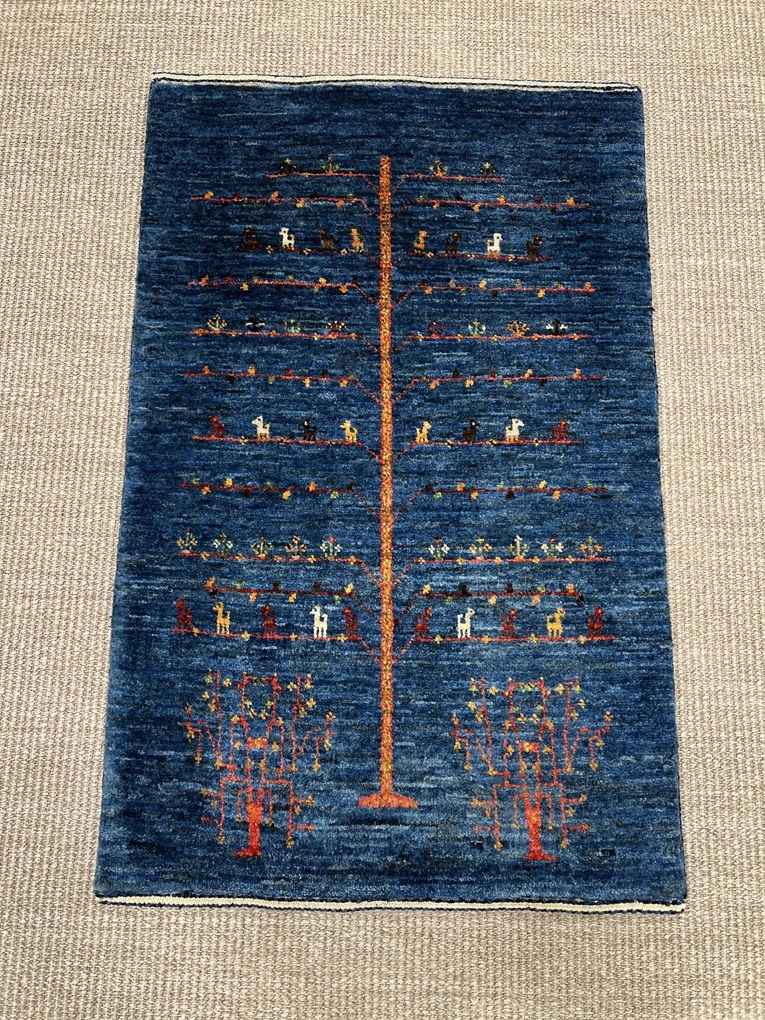 Loribaft Tappeto persiano 80x50 Blu (Iran) Annodato A Mano