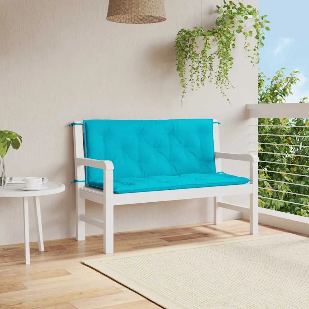 Cuscini Per Panca Da Giardino 2 Pz Turchese 120x50x7 Cm Tessuto /