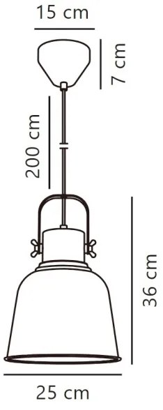 Nordlux - Lampadario a sospensione con filo ADRIAN 1xE27/25W/230V diametro 25 cm grigio