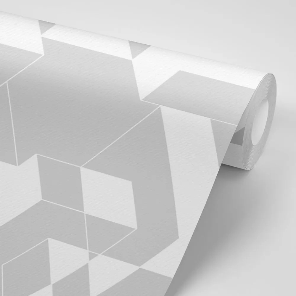 Carta da parati autoadesiva – Puzzle di motivi grigio-bianco