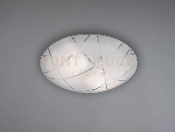 Sandrina plafoniera vetro graniglia con righe trasparenti d.40cm 2 ...