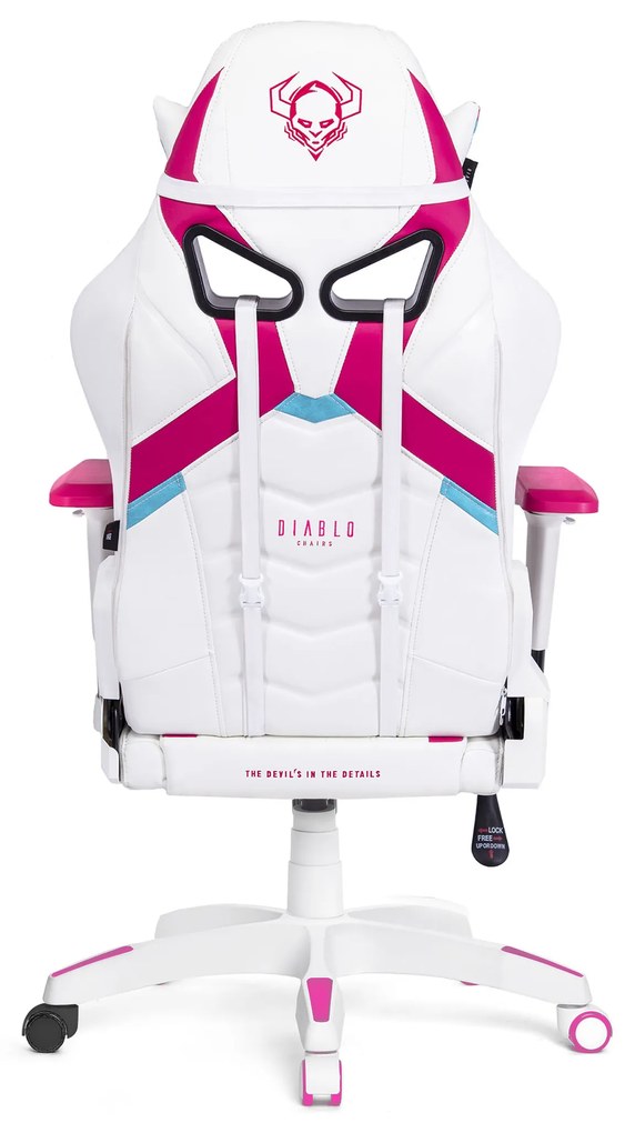 Sedia girevole da bambino Diablo X-Ray Kids Size: Bianco Rosa