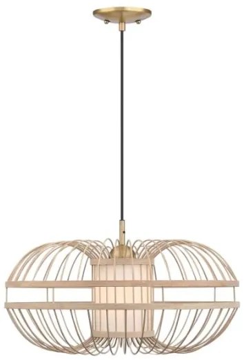 Westinghouse 61255 - Lampadario a sospensione con filo TULCEA 1xE27/60W/230V bambù