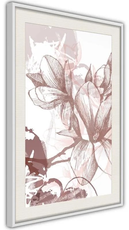 Poster  Drawn Flower  Cornice Quadri Cornice nera, Larghezza x Altezza Home decor 30x45