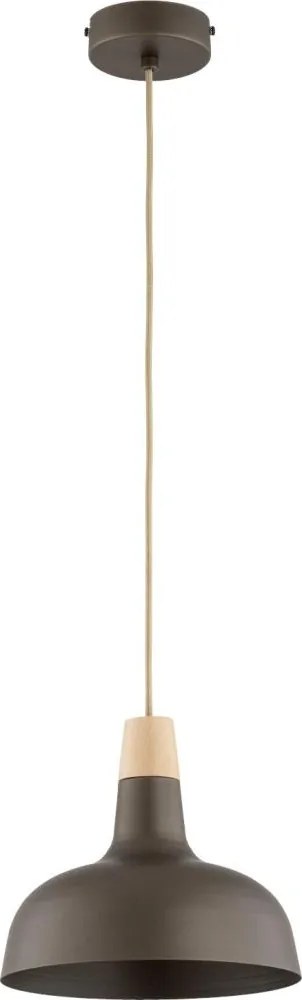 Lampada a sospensione su cavo RODOS 1xE27/15W/230V marrone