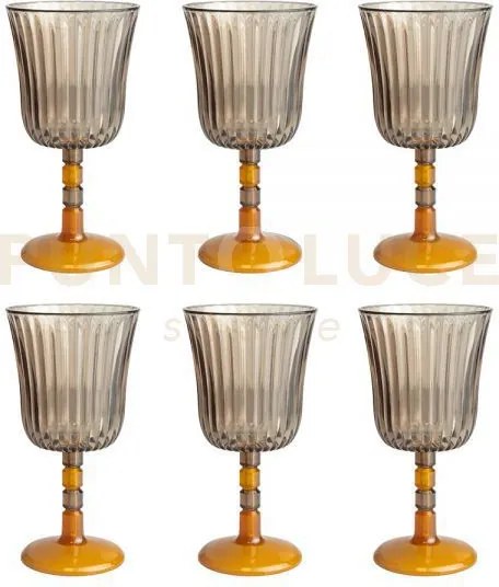 Set 6 calici ginevra ambra
