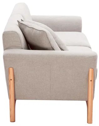 Divano scandinavo 3 posti beige e frassino ASAKO