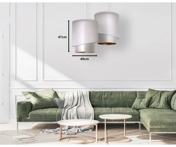 Duolla - Lampadario a sospensione con filo PARIGI 1xE27/15W/230V diametro 40 cm argento/oro