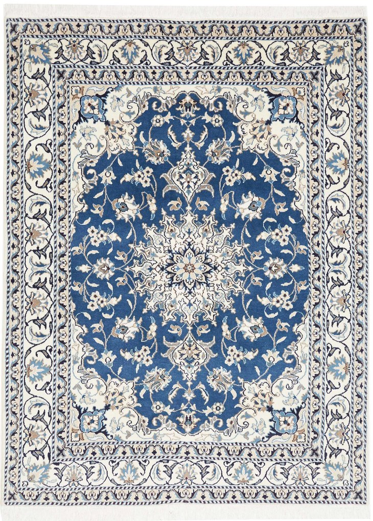 Nain Tappeto persiano 200x150 Blu (Iran) Annodato A Mano