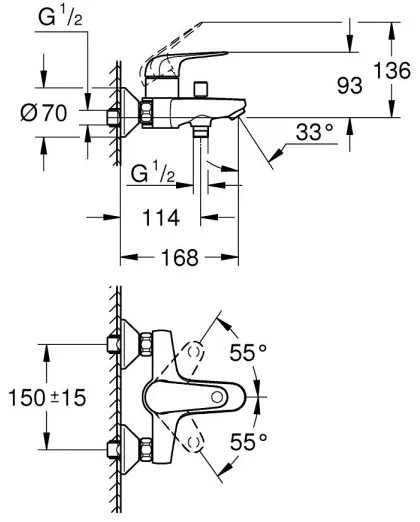 GROHE 24335001 - Miscelatore per vasca DN 15, cromo lucido