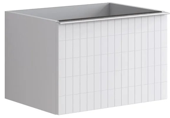 Mobile da bagno da fissare sotto lavabo L 60 x H 40 x P 45.5 cm bianco laccato opaco, 2 cassetti Pixel