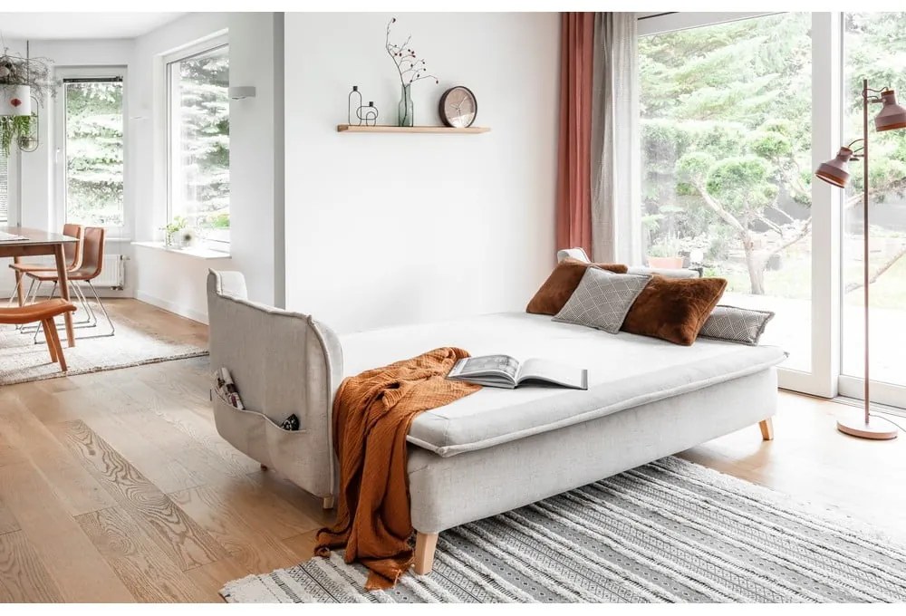 Divano letto crema 225 cm Charming Charlie - Miuform