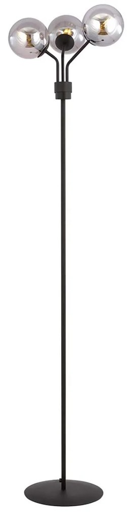 Piantana Moderno Orione Acciaio Nero Grigio 3 Luci E14 Ip20