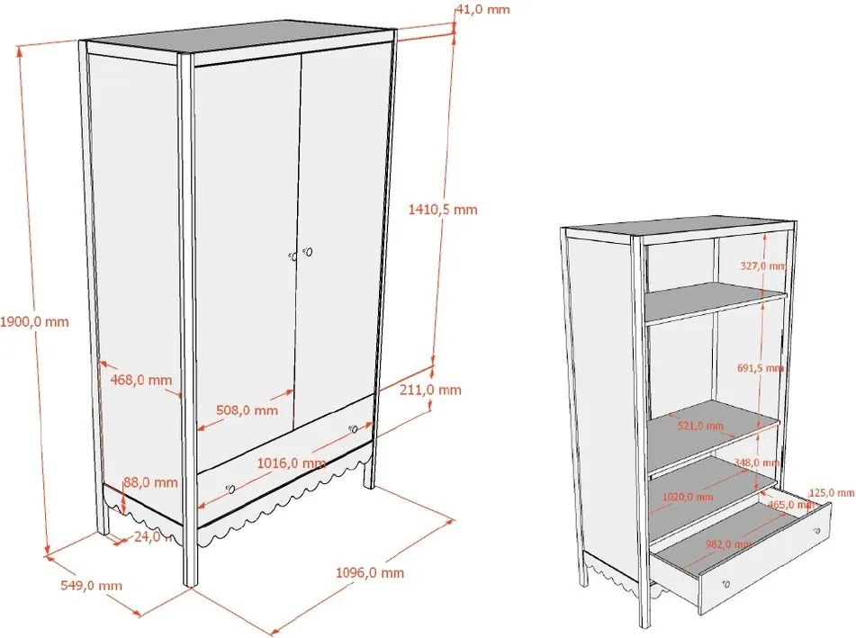Armadio per bambini beige 110x190x55 cm Swingo – Vipack