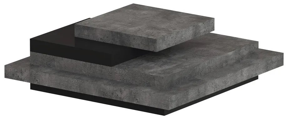 Tavolino grigio in cemento decorato 110x110 cm Slate - TemaHome