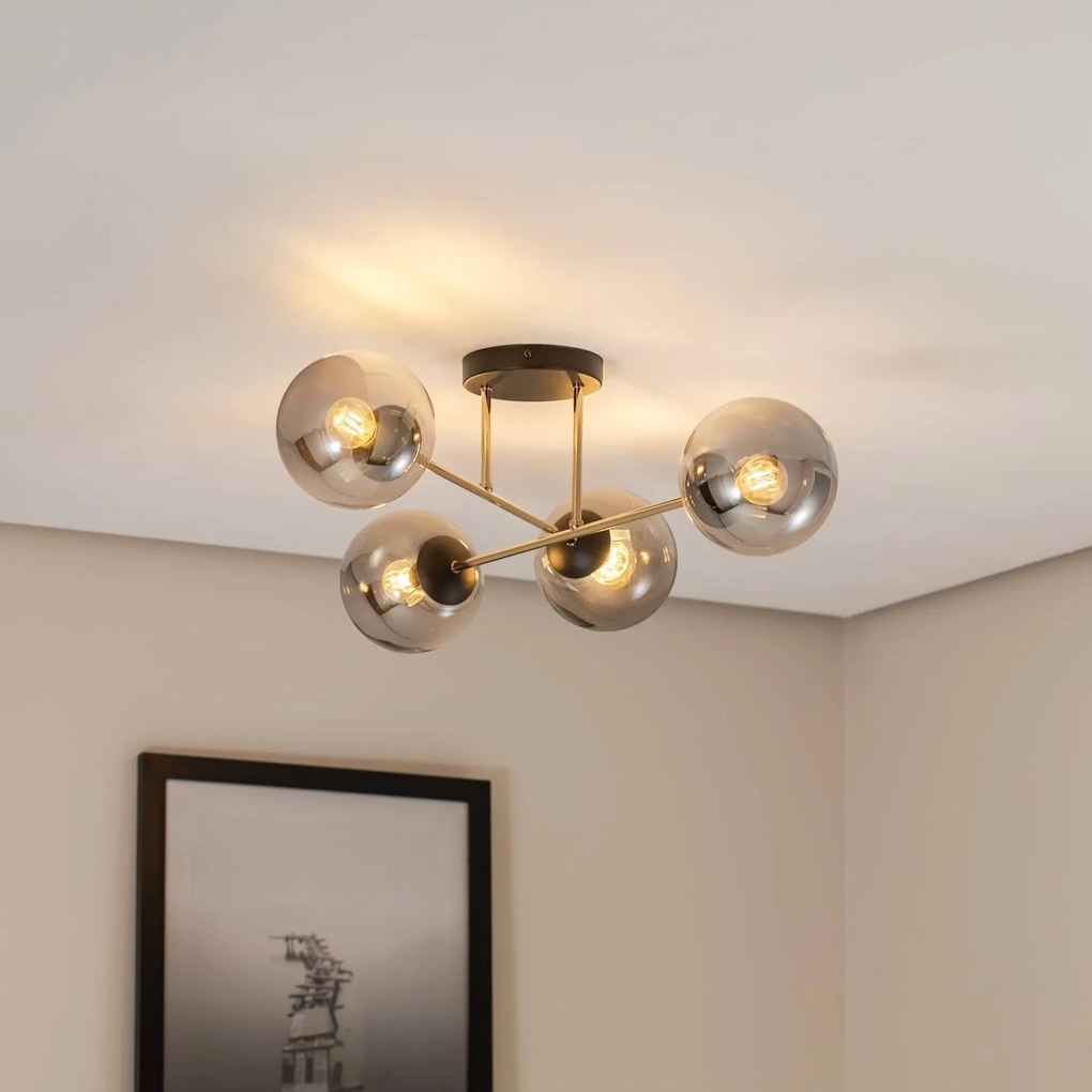 Plafoniera soffitto Magnum EMIBIG LIGHTING, dimmerabile, Alluminio / Grigio / Zincato, Soggiorno / Sala da pranzo, Moderno, Plafoniera
