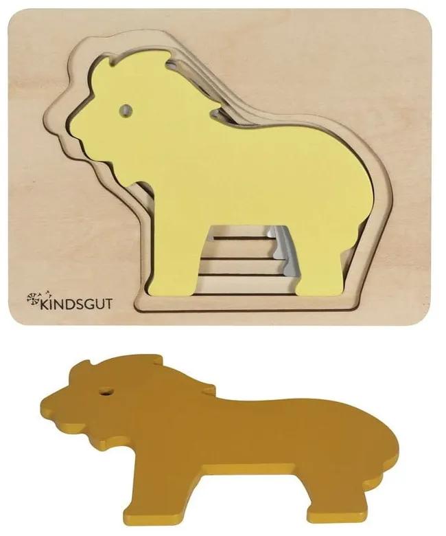 Puzzle a inserimento in legno Lion - Kindsgut