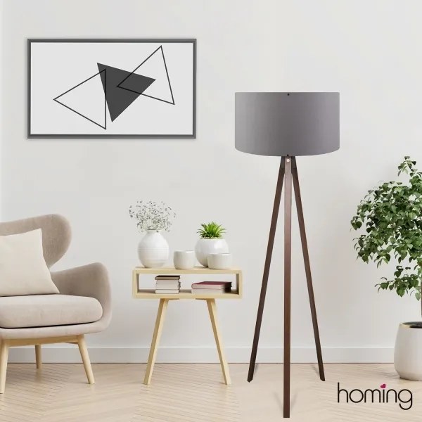 Lampada da terra AYD 1xE27/40W/230V marrone/grigio