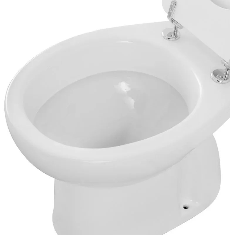 Set sanitari bagno in ceramica bianca lucida Flora completo di sedile wc